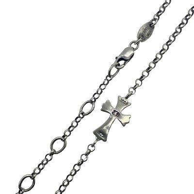 925 Sterling Silver Thin Cross Pendant Necklace with 1.5 cm Pendant and 42cm Chain Length Featuring S925 Logo