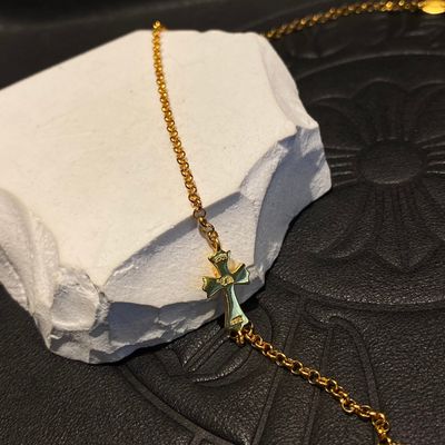 925 Sterling Silver Cross Necklace with Gold-Plated Finish and S925 Logo in 42cm Length