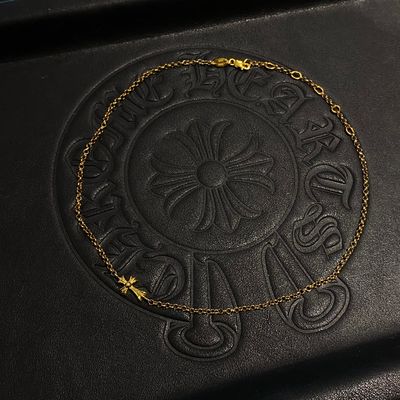 925 Sterling Silver Cross Necklace with Gold-Plated Finish and S925 Logo in 42cm Length