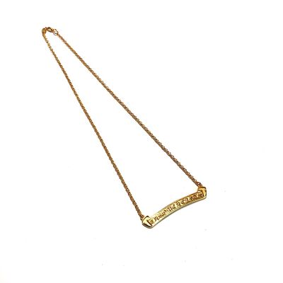 22k Gold Plated Horseshoe Collarbone Necklace with Gun-black Plating for Casual, Party, and Wedding - 925 Silver Necklace
