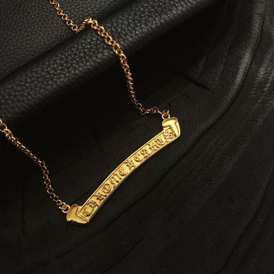 22k Gold Plated Horseshoe Collarbone Necklace with Gun-black Plating for Casual, Party, and Wedding - 925 Silver Necklace