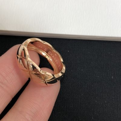 925 Sterling Silver Ring with 18K Rose Gold Plated Quilted Pattern Wide Band in US Size 5/6/7/8