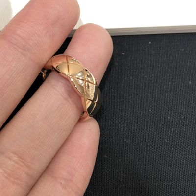 925 Sterling Silver Ring with 18K Rose Gold Plated Quilted Pattern Wide Band in US Size 5/6/7/8