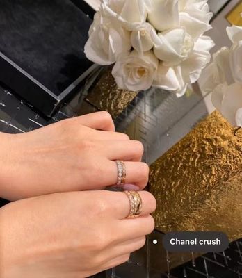 925 Sterling Silver Ring with 18K Rose Gold Plated Quilted Pattern Wide Band in US Size 5/6/7/8