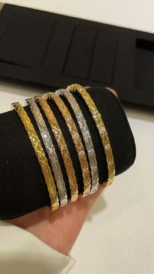 925 Sterling Silver Ring with 18K Rose Gold Plated Quilted Pattern Wide Band in US Size 5/6/7/8