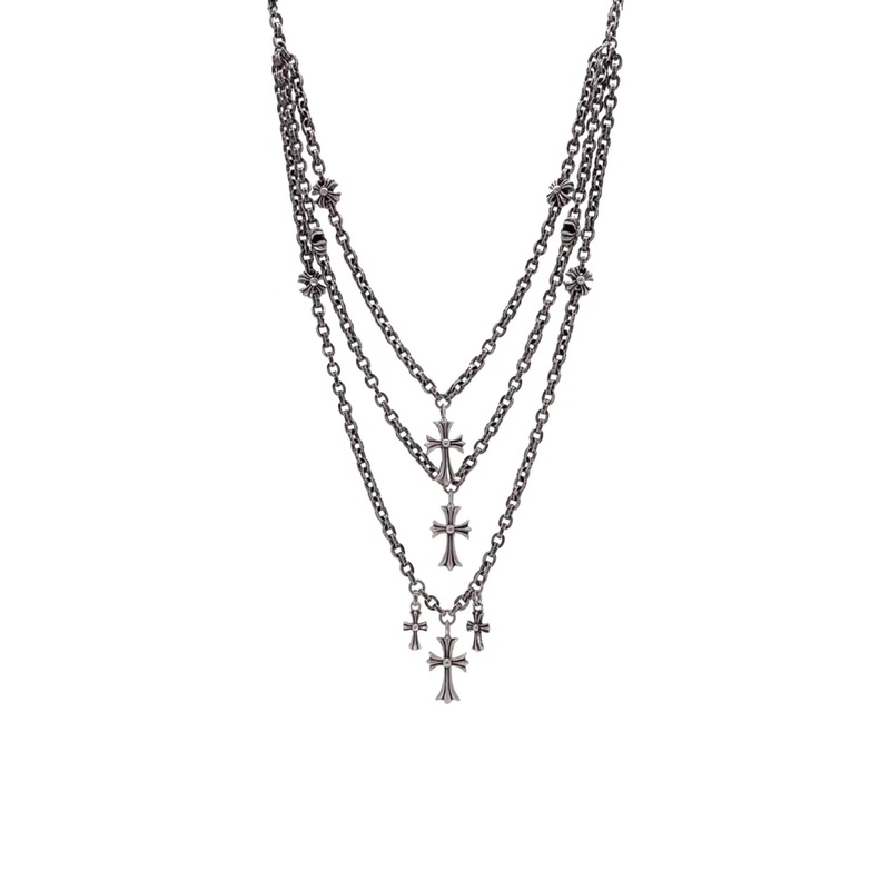 3 Layer 925 Silver Necklaces Fashionable With Alphabet Charms