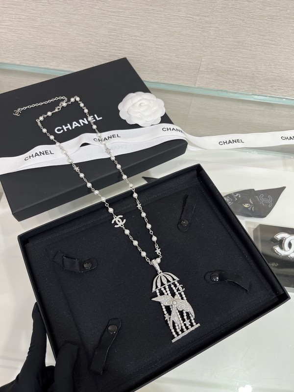 Full Diamond Flying Bird Pearl Necklace Silver Custom Luxury Necklaces