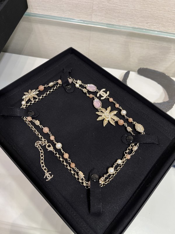 Sunflower Full Drill Pink Crystal Pendant Necklace 70-75cm Length Innovative Luxury Necklaces