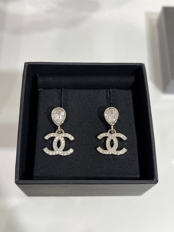 18K Gold Plated Double C Teardrop Earrings with Swarovsk* Crystals