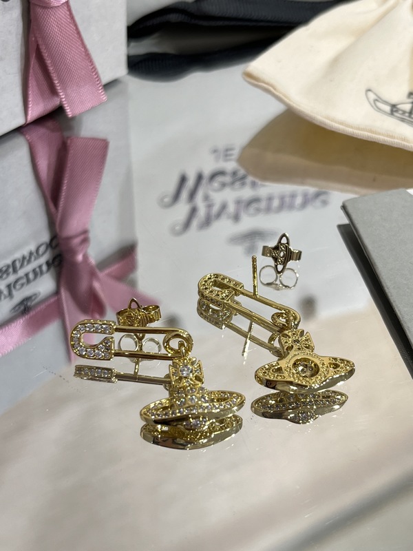 Quality Full Diamond Saturn Pin Earrings with Swarovsk* Diamonds and 25-30mm Drop Style Luxury Earrings factory