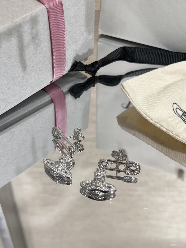 Quality Full Diamond Saturn Pin Earrings with Swarovsk* Diamonds and 25-30mm Drop Style Luxury Earrings factory