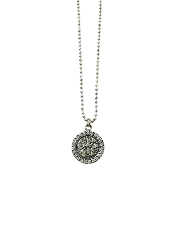 925 Silver Full-Diamond Angel Disk Pendant Necklace - Unisex Classic Design for Daily Wear