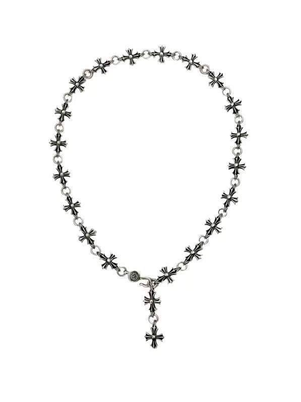 925 Sterling Silver Necklace with Cross Flower Design Nickel Free Hypoallergenic Adjustable Chain Length Pendant