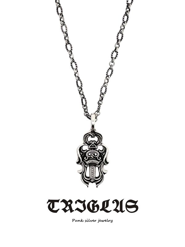 Quality Nickel Free Slim 925 Silver Necklace with Designer Sword Vine Pendant and 16-24 inches Length factory