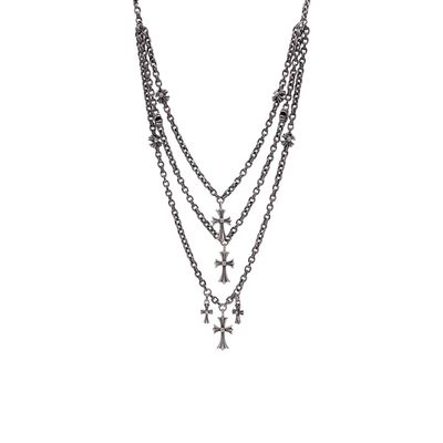 Quality 3 Layer 925 Silver Necklaces Fashionable With Alphabet Charms factory