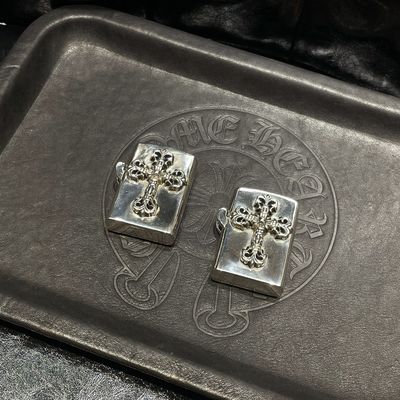 Quality 110g 925 Silver Lighter Antique Silver Cigarette Lighter With Classic Flame Cross Design factory