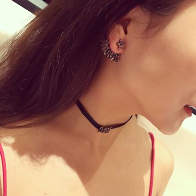 Quality Asymmetric Stud Earrings with Alphabet Design - Copper Material factory