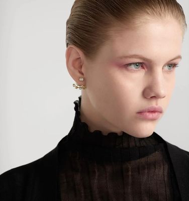 Quality 2025 Collection Golden Color Stars and Four-Leaf Clover Double Pearl Luxury Earrings factory