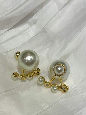 Quality 2025 Collection Golden Color Stars and Four-Leaf Clover Double Pearl Luxury Earrings factory