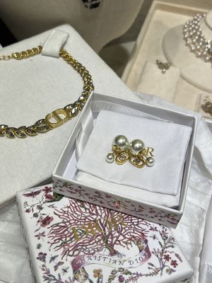 Quality Rhinestone Pearl Double Ball Earrings Luxurious Customizable Anti Allergy factory