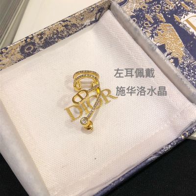 Quality Swarovsk* Silver Phantom Crystal Left Ear Cuff Earring,Single side Earrings factory