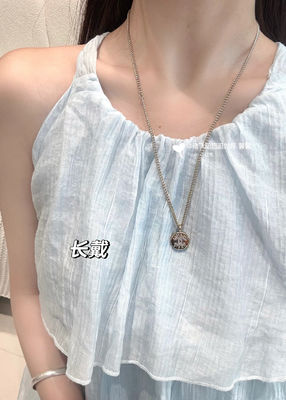 Quality Silver High End Jewelry Necklaces Full Diamond Double C Gold Coin Clasp Necklace factory