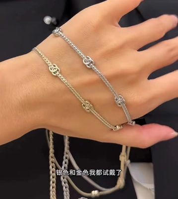 Quality Double C Logo Snake Chain Choker Versatile Luxury Necklaces With 7 Gold Motifs 36-45cm Length factory