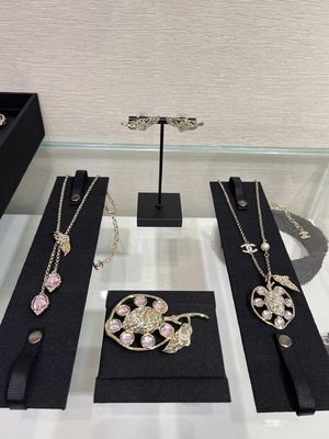 Quality 925 Fine Jewelry Silver Necklace Double Peach Pendant Necklace With Crystals factory