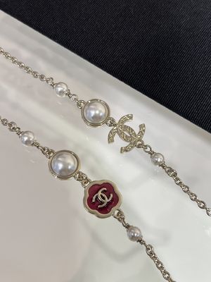 Quality Red Enamel Peony Women Necklace Fine Jewelry 50cm Length Luxury Exquisite Look factory