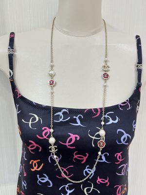 Quality Red Enamel Peony Women Necklace Fine Jewelry 50cm Length Luxury Exquisite Look factory