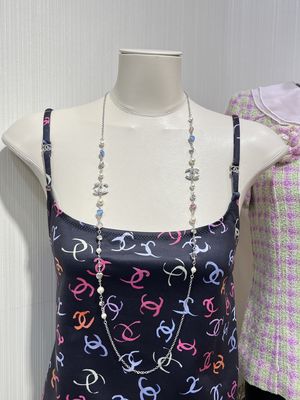 Quality Blue Pink Heart Full Rhinestone Luxury Silver Necklace Luxury Jewelry Necklace factory