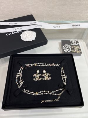 Quality Colorful Crystal Star Double C Pearl Pendant Necklace 70-80cm Length Versatile Design factory