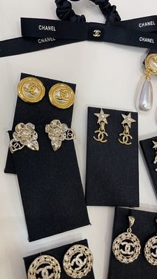 Quality 2024B Gold Plated Star Pearl Double C Earrings 18K Hypoallergenic factory