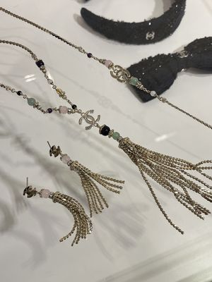 Quality 18K Gold Plated Pink Crystal Tassel Drop Earrings 25A factory