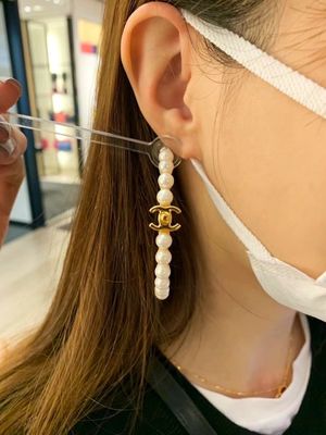 Quality 20-25mm Size Copper Colored Hoop Earrings Classic Elegant Luxury Earrings With Pearls factory