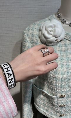 Quality Silver Double Cc Earrings Hollow Openwork Ring 18K Gold Plated For Anniversary factory