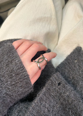 Quality Silver Double Cc Earrings Hollow Openwork Ring 18K Gold Plated For Anniversary factory