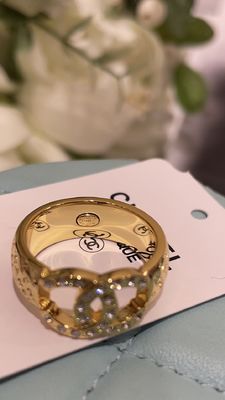 Quality Vintage Double C Ring #6#7#8 Size Modern Design With Full Diamond factory