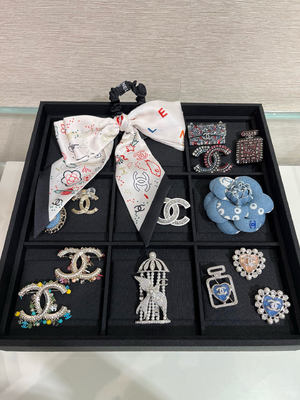 Limited Edition Classic Chanel Design Brooch Pin with 18K Gold Plated Brass for Autumn Winter Collection