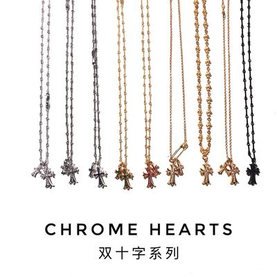 Quality 925 Sterling Silver Double Cross Necklace with 22k Gold-Plated Elegant Pendant for Casual and Formal Wear factory