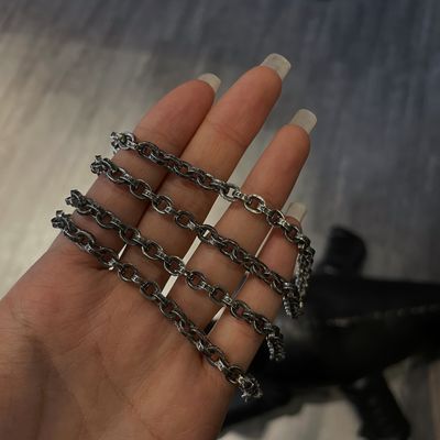 Quality 65cm Length S925 Logo Antique Finish 925 Sterling Silver Letter Necklace with Lobster Clasp factory