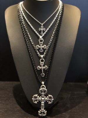 Quality 925 Silver Large Flame Cross Necklace with 55-70cm Chain and S925 Logo for Everyday Wear factory