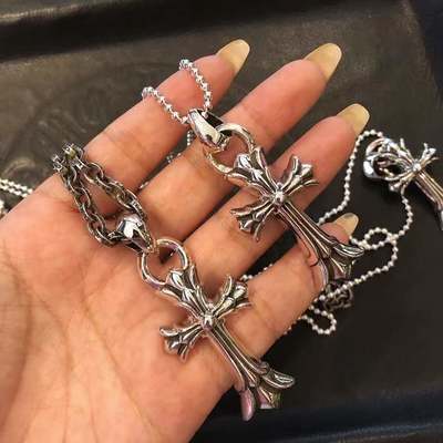 Quality 925 Sterling Silver Double-Layer Cross Necklace with Antique Black Plating - Unisex Pendant Necklace factory