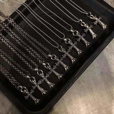 Quality 925 Sterling Silver Double-Layer Cross Necklace with Antique Black Plating - Unisex Pendant Necklace factory