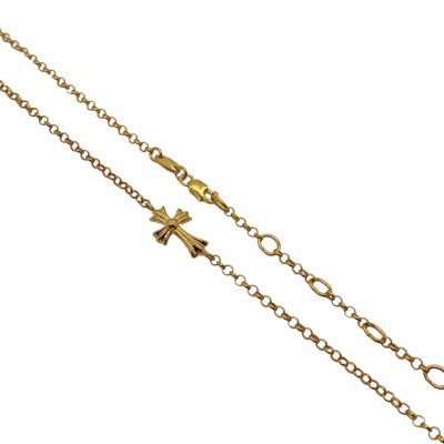 Quality 925 Sterling Silver Cross Necklace with Gold-Plated Finish and S925 Logo in 42cm Length factory